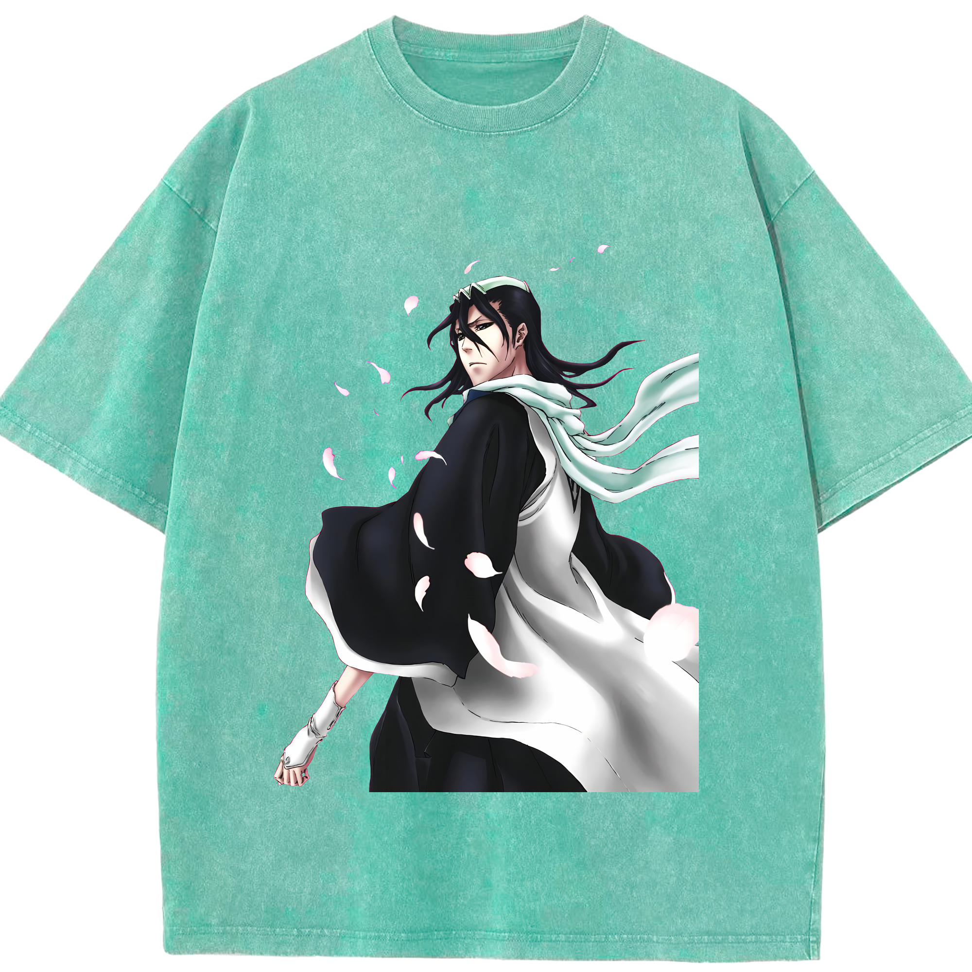 （画像用） ブリーチ くちき びゃくや BLEACH Kuchiki Byakuya 綿100% ヴィンテージ風 半袖Tシャツ（フロントプリント）